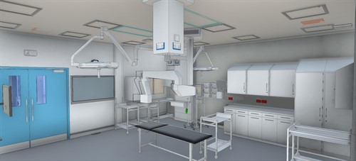 Computer generated view of Cataract Procedure Room in Elective Surgical Hub